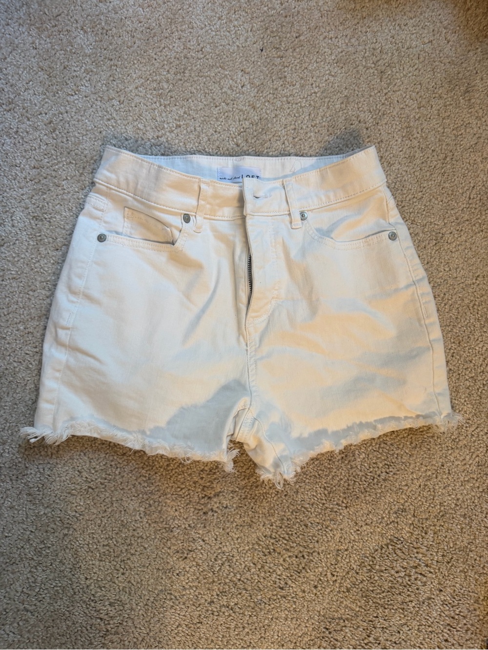Loft Women’s High-Rise White Denim Shorts